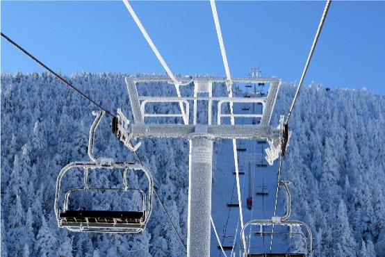 Ski lift in winter