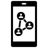 Phone Icon with connections between people